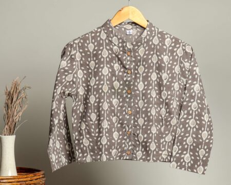 Handmade Block Print Cotton for Women ? Ethnic Floral Printed Top with Long Sleeves